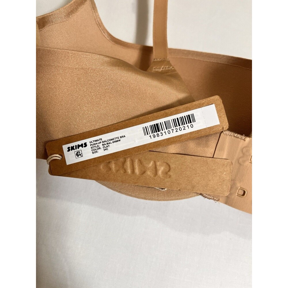 SKIMS 34C Ultimate Push-Up Underwire Balconette Bra Clay - Picture 4 of 7